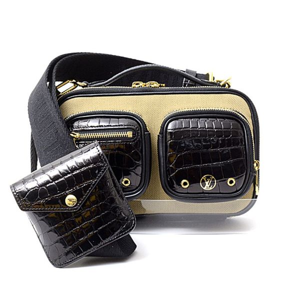 Louis Vuitton Crocodile Utility Crossbody Bag Black Shoulder Bag - Picture 1 of 5